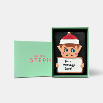 Personalised Cheeky Elf Letterbox Cookie, 5 of 11