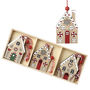 Wooden Gingerbread House Decorations Christmas Set Of Six, thumbnail 8 of 8