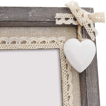 Vintage Wooden Photo Frame With White Heart, 4 of 7