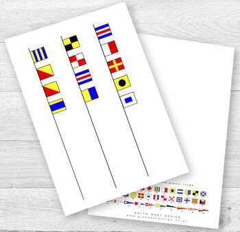 Personalised Good Luck Nautical Signal Flags Card, 2 of 3