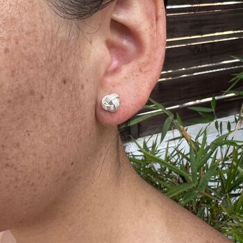 Sterling Silver Knot Stud Earrings, 3 of 5