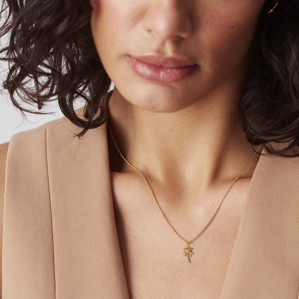 Palm Tree Necklace Silver Or 18ct Gold Plated Vermeil, 1 of 4