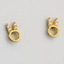 Sterling Silver Simple Bunny Ears Stud Earrings, thumbnail 2 of 6