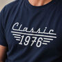 Personalised Birth Year T Shirt – Classic Car Birthday Gift For Men, thumbnail 1 of 4