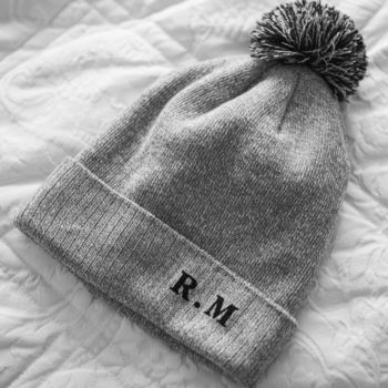 Personalised Initials Pom Pom Beanie Hat, 2 of 4