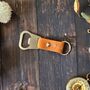 Leather Bottle Opener Keyring Personalised Gift, thumbnail 4 of 7