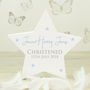 Personalised White Wooden Christening Star, thumbnail 1 of 3