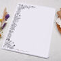 A4 Monochrome Flowers Letter Writing Paper, thumbnail 3 of 4