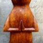 32cm Handcarved Lotus Yoga Cat Wooden Ornament Decor, thumbnail 9 of 12