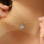 Blue Sapphire And Blue Topaz Pear Cut Pendant Necklace In Sterling Silver And Gold Vermeil, thumbnail 4 of 12