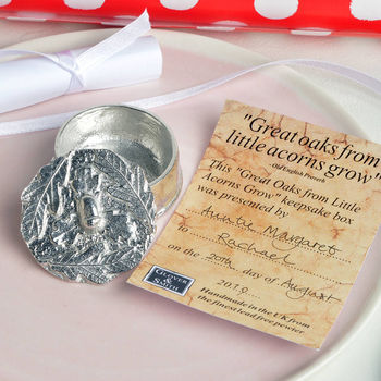 From Little Acorns' Pewter Christening Box Personalised, 4 of 9