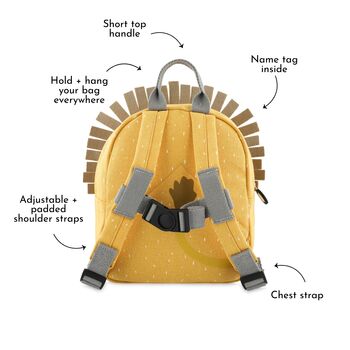 Personalised Trixie Lion Backpack For Nursery, School, Holiday, 6 of 12