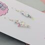 Large Iridescent Sprinkle Lightning Bolt Earrings, thumbnail 5 of 9