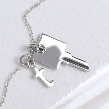 Sterling Silver Key Necklace Small, 5 of 6