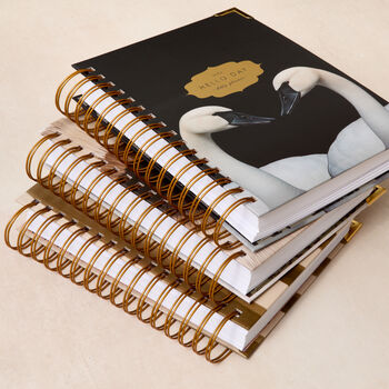 Minimal 2026 Daily Planner Diary: Noir Swans, 9 of 12