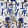 Set Of Six Straight Mugs In Blue Safari Design, thumbnail 3 of 12