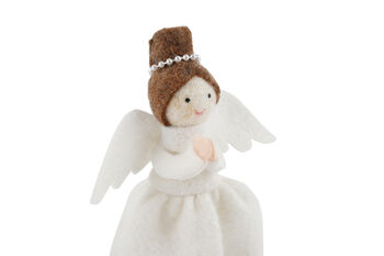 Christmas Felt Dark Haired Angel Tree Topper | Festive Decor | Christmas Decoration | Seasonal, 4 of 6
