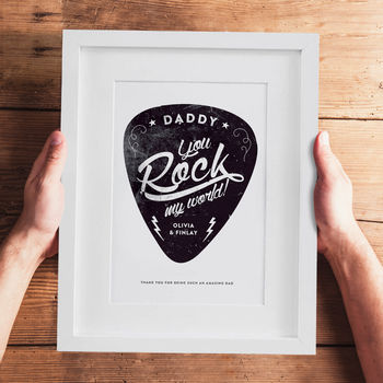 Personalised 'You Rock My World' Guitar Pick Print, 12 of 12