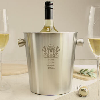 Personalised New Home Stainless Steel Ice Bucket, 5 of 6