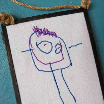 Personalised Childrens Drawing Embroidery Frame Gift, 3 of 9