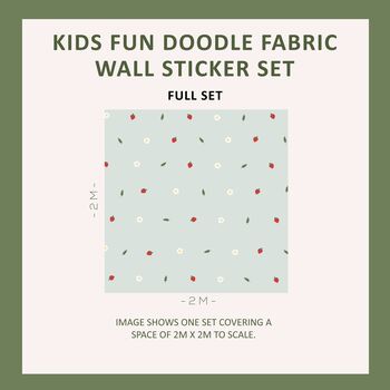 Strawberry Blossom Flower Fabric Wall Stickers, 3 of 6