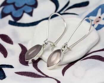 Sterling Silver Rose Quartz Earrings, 4 of 7