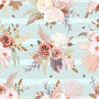 Pink Flowers On Mint Stripes Lampshade, thumbnail 2 of 2