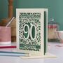 Personalised 90th Birthday Card Papercut Flower Design, thumbnail 6 of 7