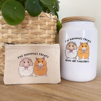 Personalised Hamster Treat Jar And Treat Bag, 2 of 5