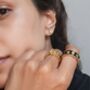 Kin Black And Gold Shell Ring, thumbnail 2 of 6