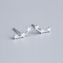 Sterling Silver Triple Star Stud Earrings, thumbnail 3 of 5
