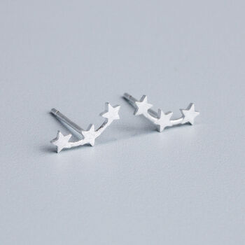 Sterling Silver Triple Star Stud Earrings, 3 of 5