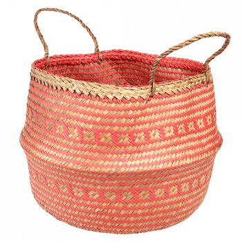 Large Coral Seagrass Basket, 2 of 4