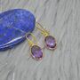 Amethyst Gold Earrings: February Birthstone, thumbnail 6 of 11
