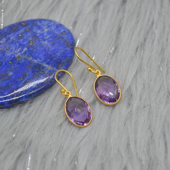 Amethyst Gold Earrings: February Birthstone, 6 of 11
