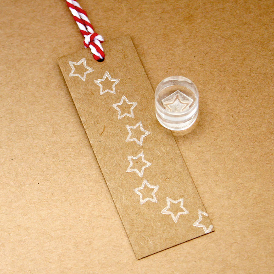 tiny star outline crystal clear stamp by little stamp store