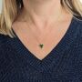The Triangle Green Onyx Necklace, Gold Plated, thumbnail 2 of 7