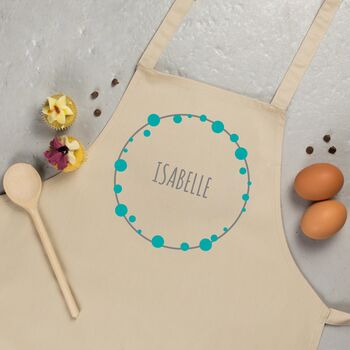 Personalised Childs Apron, Bubbles Wreath, 2 of 3
