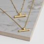 Sterling Silver Gold Plated T Bar Necklace, thumbnail 5 of 9