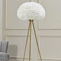 Tripod Floor Lamp With Feather Shade, thumbnail 1 of 3