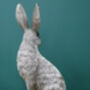 Large Silver Hare Figurine – 36cm Bunny Rabbit Ornament, thumbnail 2 of 7
