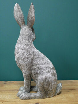 Large Silver Hare Figurine – 36cm Bunny Rabbit Ornament, 2 of 7