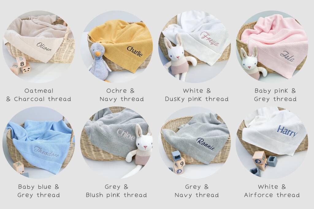 Personalised Soft Cotton Knit Baby Blanket By Bambamboo Baby