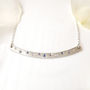 Skinny Silver Bar Necklace With Sapphires, thumbnail 1 of 6