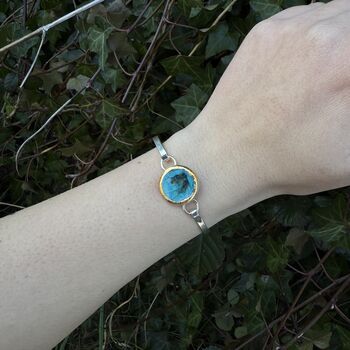 Round Turquoise Reef Silver Plated Bangle, 5 of 7