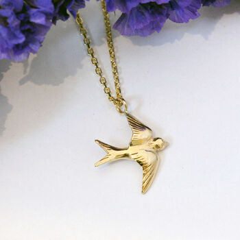 9ct Gold Swallow Necklace, 4 of 10