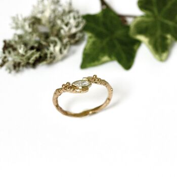 Dainty Organic Engagement Ring. Marquise Diamond Ring, 8 of 8