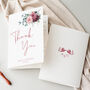 Wedding Thank You Cards Burgundy Red Pink Florals, thumbnail 1 of 6