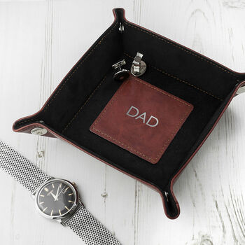 Personalised Men's Luxury Leather Valet Tray, 4 of 4