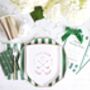 Emerald Green Cabana Stripe Party Napkins X 20, thumbnail 3 of 5